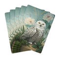 Snowy Owl Floral Poker Playing Cards