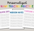 Custom Name Tracing Sheet, Handwriting Practice, Personalized Name Trace Handwriting Worksheet, Printable Handwriting Page Kids Name Writing