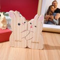 Personalized Rabbit Couple Wooden Puzzle, Custom Married Rabbit Puzzle, Anniversary Gift for Wife and Husband, Valentines Gift