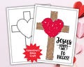Valentine's Bible Craft Printable, Kids Valentine's Day Activity, Jesus Loves Me To Pieces Collage Art, Sunday School Bible Lesson Activity