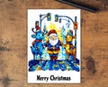Lorcana Card Sleeves: Santa Claus crossing the road Top Quality Sleeves, Suitable for all tcgs High Quality Gloss