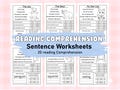 Easy Reading Passages, Kindergarten, ,Comprehension, Printable Sentences worksheet, Homeschool Learn at Home,ELA Worksheets Instant download