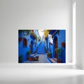 Jigsaw Puzzle: Spirit Cat in the Blue City 2000 Piece Puzzle, Cat Lovers Gift, Travel Adventure Puzzle, Artistic alleyways in the azure city