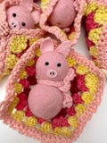 Felted wool pig in a blanket ready to ship Waldorf inspired toys
