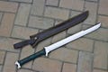 Handmade Stainless steel Bowie machete, Viking Bearded wood Handle long knife, Long Bowie , fixed blade made of 1085 steel, Gift for men