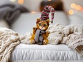 Plush Animals, Scottish fold Cat, Cat Art Doll, OOAK Art Doll, Polymer Clay Doll, Stuffed Animals, Pet toy for children, Christmas Cat