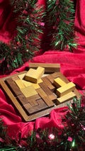 Wooden Puzzle Game - Handcrafted Interlocking Blocks Brain Teaser