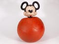 Vintage Large Mickey Mouse Hopper Ball - Big Rubber Bouncy Ball with Handles