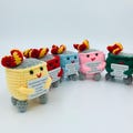 Cute Crochet Emotional Support Dumpster Fire,Burning Trash Can,I'm fine everything is fine,Self-Care ,Cheer up,Stress Relief Gift,Desk Decor