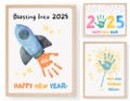 2025 New Years Handprint Art Preschool New Year Art, New Years Preschool Craft, New Years Craft For Kids, New Years Toddler Craft