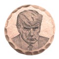 Trump Portrait Commemorative Embossed MAGA Coin Copper Golf Ball Marker