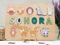 Personalized Montessori Forest Animal Busy Board,Wooden Name Puzzle for Toddlers,Perfect Baby Shower or 1st Birthday Gift for Boys and Girls