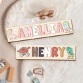 Dinosaur Name Puzzle, Toddler Toys, Dino Nursery Decor, First Birthday Gifts, Christmas Gifts, Personalized Baby Puzzle with Pegs, NP43