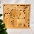 Wooden Animals Puzzle for Baby Girl and Boy Toddler, Montessori Toy Animal puzzle set, Sensory Toy Gift for Kid, Wooden Busy Board Gift