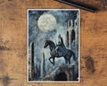 Mtg Card Sleeves: General on horseback Top Quality Sleeves, Suitable for all tcgs High Quality Gloss