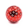 Red D100 Metal Dice (7pcs Set) | TTRPG Accessory, Polyhedral Dice Set for DnD and Tabletop Roleplaying Games, Gift for Geek, RPG
