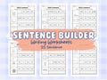 Build the Sentence Worksheets, Sentence Writing, Kindergarten learning, Practice Writing Activity pages, ELA Worksheets, Digital Download