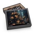 Enchanted Forest Art Print Puzzle Piece Dark Gothic Fantasy Jigsaw Puzzle Mystical Woodland Puzzle Mushroom Fungus Mycologist Gift Family