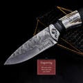 Custom Handmade High Carbon Steel Hunting Skinner Knife With Stag Horn Handle, Best New year's gift