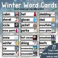 Winter Word Cards for Kids | Fun Vocabulary Reading & Writing Practice| Preschool Kindergarten Classroom Writing Center | Digital Download