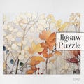 Winter Botanicals Jigsaw Puzzle, up to 500 pieces, beautiful botanical jigsaw puzzle gift for couple, floral gift for mom, fun art gift