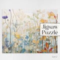 Wildflower Botanicals Jigsaw Puzzle, up to 500 pieces, modern floral jigsaw puzzle gift for couple, floral gift for mom, botanical art gift