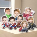 Custom 3D Kids Face Pillow from photo, Personalized Superhero Pillow, Ugly Pillow, Super heroes Birthday Gift, Shaped Pillow Sofa Decorative