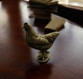 Brass Hen Chicken Figurine - Vintage Farmhouse Decor - Solid Brass Chicken Statue - Rustic Kitchen Ornament - Unique Animal Figurine Gift
