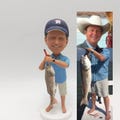 Custom fishing expert bobbleheads,gifts for fathers best friends, wedding birthdays and anniversaries  create the bobblehead of your dreams