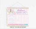 EDITABLE Unicorn Reward Chart, Unicorn Behavior Chart, Pink & Gold Rainbow Unicorn, Floral Unicorn, Chore Chart, Printable, Template C100