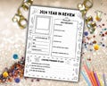 Kids Year In Review | 2025 New Year | Kids Time Capsule Printable | About Me New Year Eve Keepsake | Coloring Activity and Writing Worksheet
