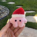 Pocket-Sized Santa Monster | Handmade Kawaii Felt Plush | Cute Christmas Gift for Collectors | Small Holiday Plush Decor | Hand-Stitched