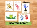 New Years Handprint Footprint Craft Keepsake Activity Printable. Perfect for Daycare, Kindergarten, Elementary or Homeschool Montessori