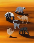 3D Printed Animal Puzzle Collection - Panda, Camel, Bonobo, Lemur, Sloth, Raccoon.