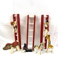 Vintage Vtg 1964 Fisher Price Wooden Circus Animals Figures Accessories with Three Ladders