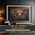 Lion Jigsaw Puzzle Safari Wildlife Art 1000 Piece Puzzle for Adults Elaborate Beadwork Jungle Puzzle Gift for Animal Lover Lion Gifts Decor