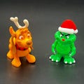 Christmas Grinch and Max the Dog articulated 3D prints (pair)