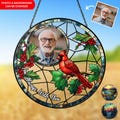 Photo Memorial Cardinal - Personalized Window Stained Glass Suncatcher, Bird Glass Art, Cardinal Window Hangings, Cardinal Lover Gift