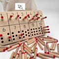 Wooden Montessori Math Board, Counting Learning Toy, Preschool Educational Tool, Early Math Skills Board for Kids, STEM Learning Game