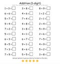 150 Printable Addition Fill in the blanks worksheets for Kindergarten. 1 digit Addition.