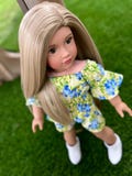 Custom doll wig for 18" American Dolls - Heat Safe - Tangle Resistant - fits 11" head size of 18" dolls OG Gotz Blonde  Zazou Dolls