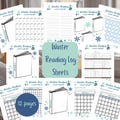 Winter reading challenge, Reading log, printable book tracker sheets