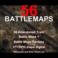 56 Abandoned Train Battle Maps  Battle Maps Fantasy d&d maps digital download for Virtual Tabletop RPG Battlemaps for Roll20, foundryvtt