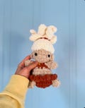 READY TO SHIP | Mini Cave Girl Buddy | Handmade Crochet Doll | Crochet Baby Gift | Stocking Stuffer | Cave Girl Plushie | Christmas Gifts
