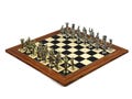 Metal Range Chess Set Palisander & Maple Board 20 With Roman Metal Chess 3.8