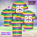 Personalized Mardi Gras Baseball Jersey, Custom Name And Number Baseball Jersey, Mardi Gras Carnival Jersey, Gift For Family Matching