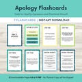 Apology Flashcards for Effective Conflict Resolution | Communication & Relationship Healing Tools | Mindful Apology Phrases and Empathy