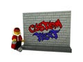 Custom Printed Lego Graffiti Set, your custom text in graffiti on a Lego brick wall. Multiple options available