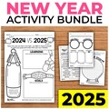 New Year's Eve Activity Worksheets | 2025 New Year Activities | January activity | Back to School Activity Bundle