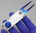 Golf Switchblade Divot Pitch Mark Repair Tool - Custom Brushed w/ Timascus Insert - Same Day Shipping!